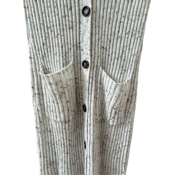 Peyton Jensen Button-Front Speckled Long Cardigan Women's White Size XS - Picture 2 of 7